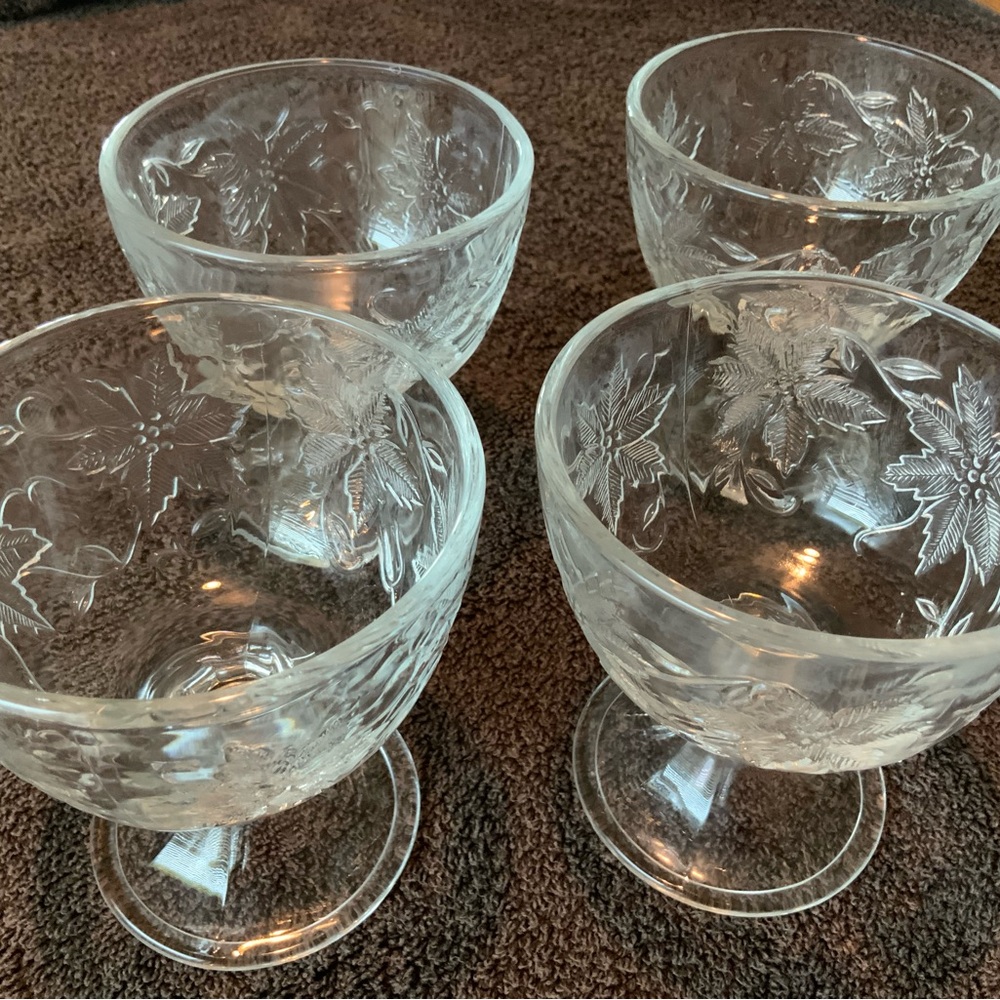 Princess House Fantasia Footed Glass Dessert Bowls
